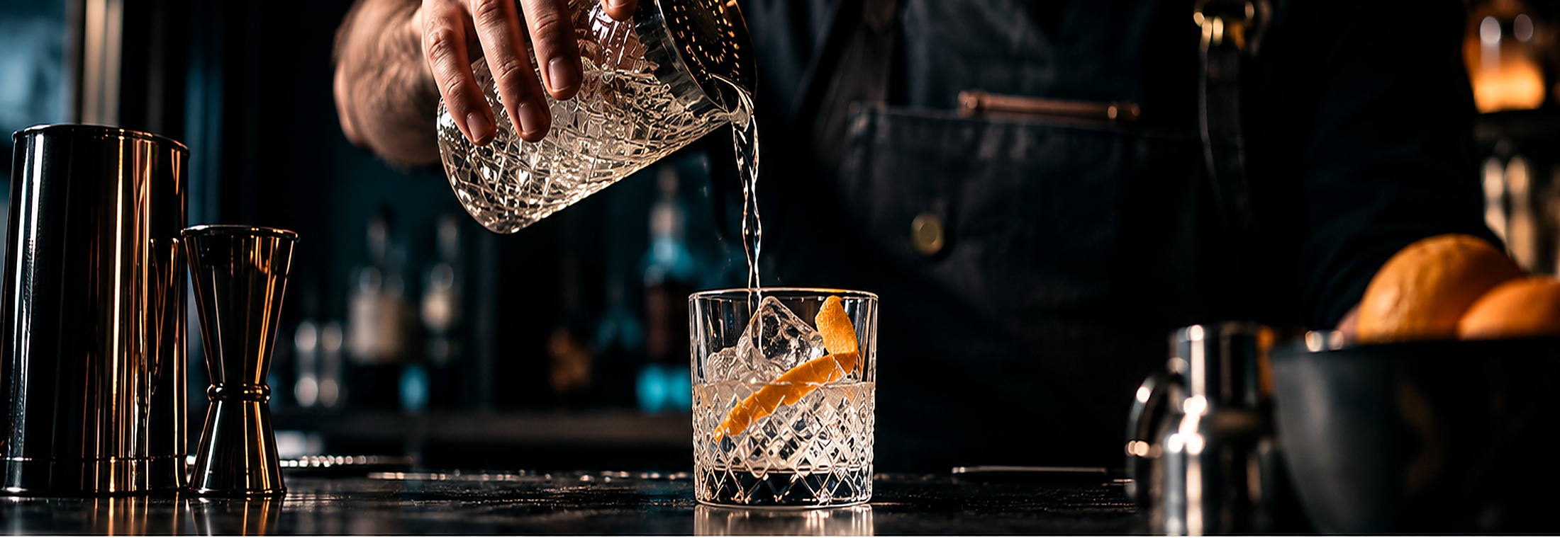 Premium drinks bar setting